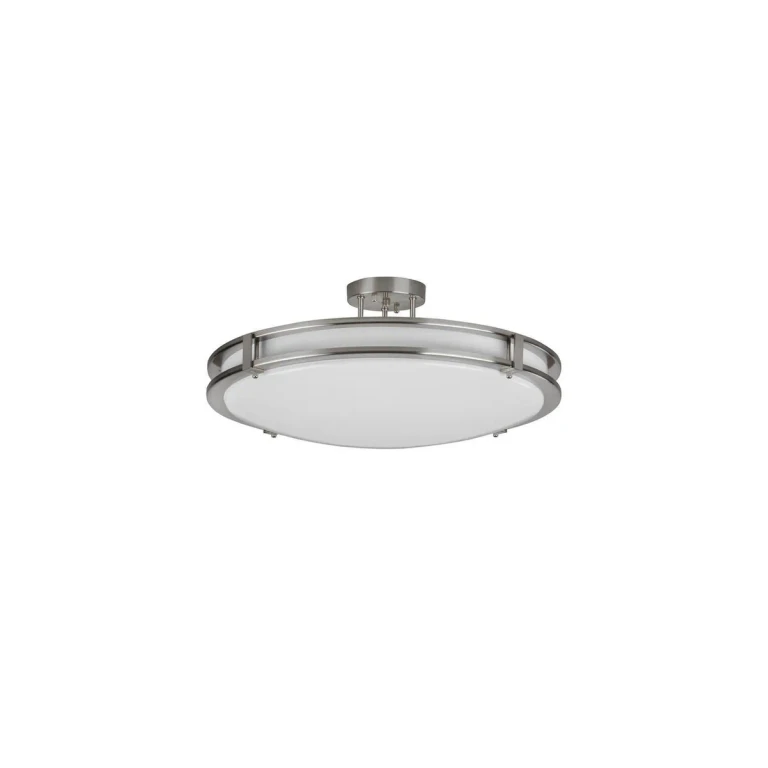 Satin Nickel LED Semi-Flush Mount from the Carlisle Collection