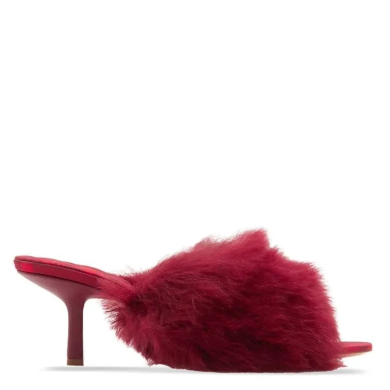 Burberryminnie 65MM Heel Open-Toe Shearling Sandals