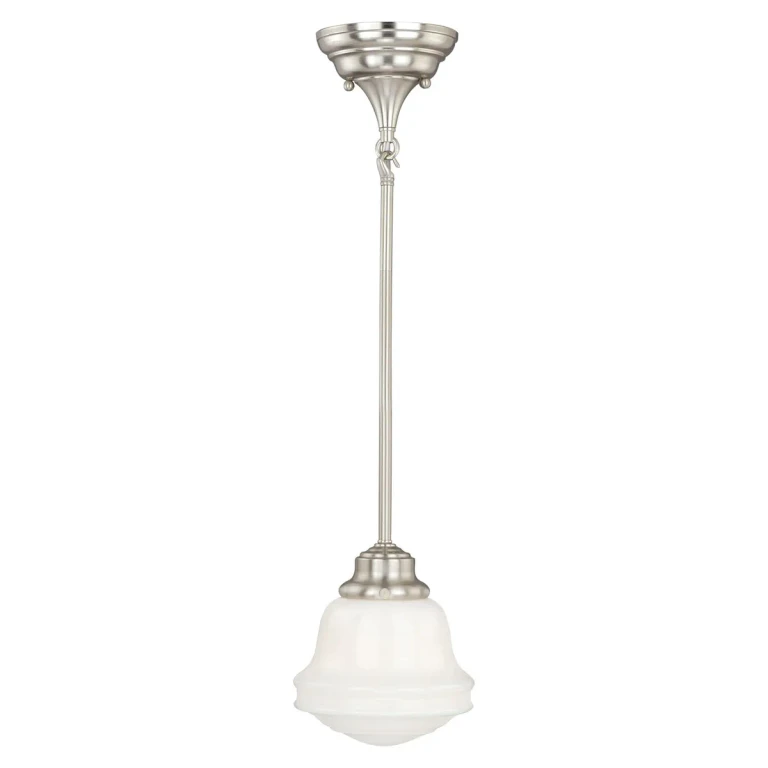 Satin Nickel One Light Mini Pendant from the Huntley Collection