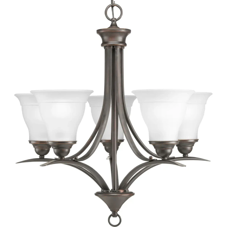 Antique Bronze Five Light Chandelier from the Trinity Collection