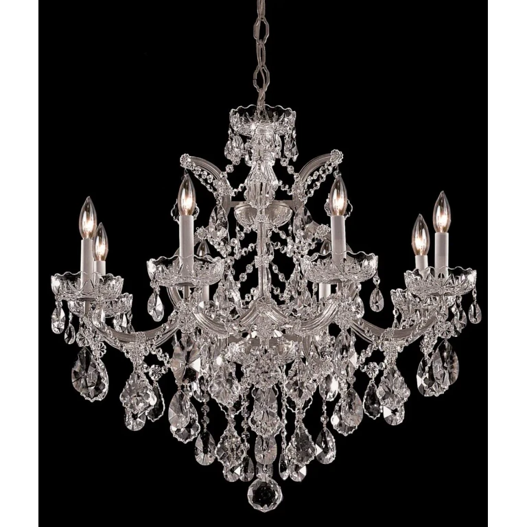 Maria Theresa 9-Light 27" Traditional Chandelier in Polished Chrome with Clear Spectra Crystals