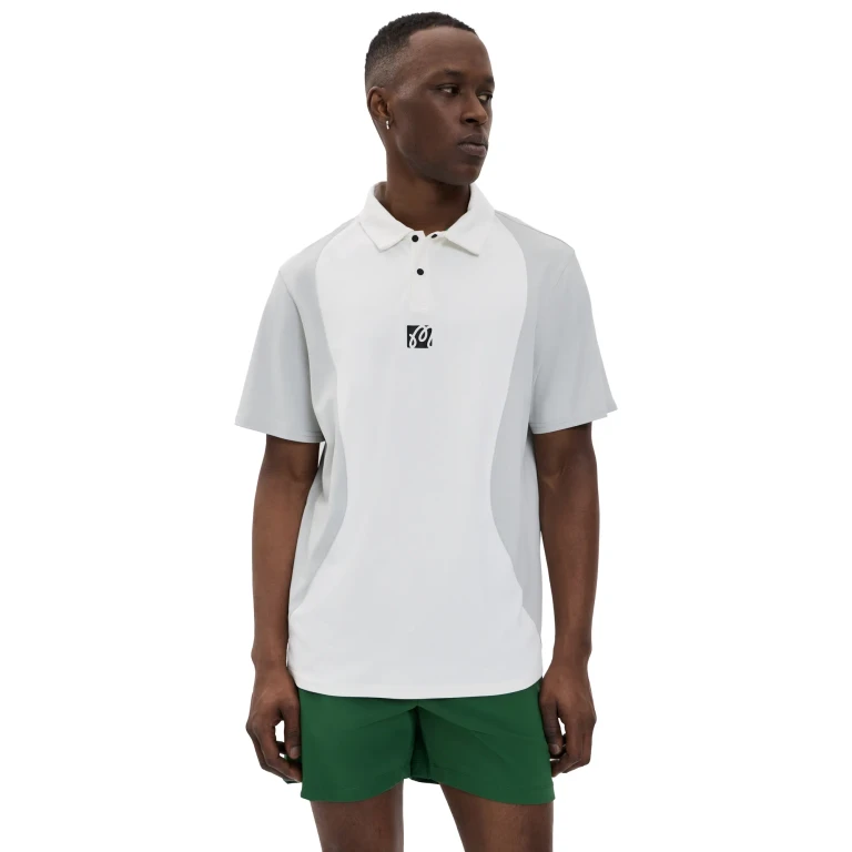 Malbon Performance Pique Polo White / Silver XXL