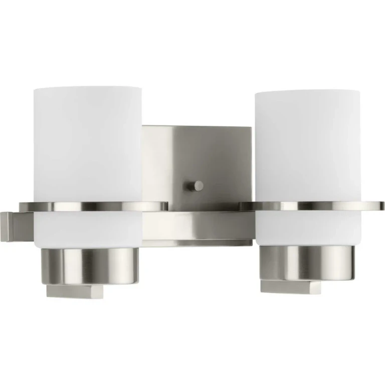 Brushed Nickel Two Light Vanity from the Reiss Collection