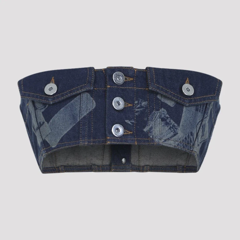 JEAN PAUL GAULTIER - Jean Paul Gaultier Denim Bra Top