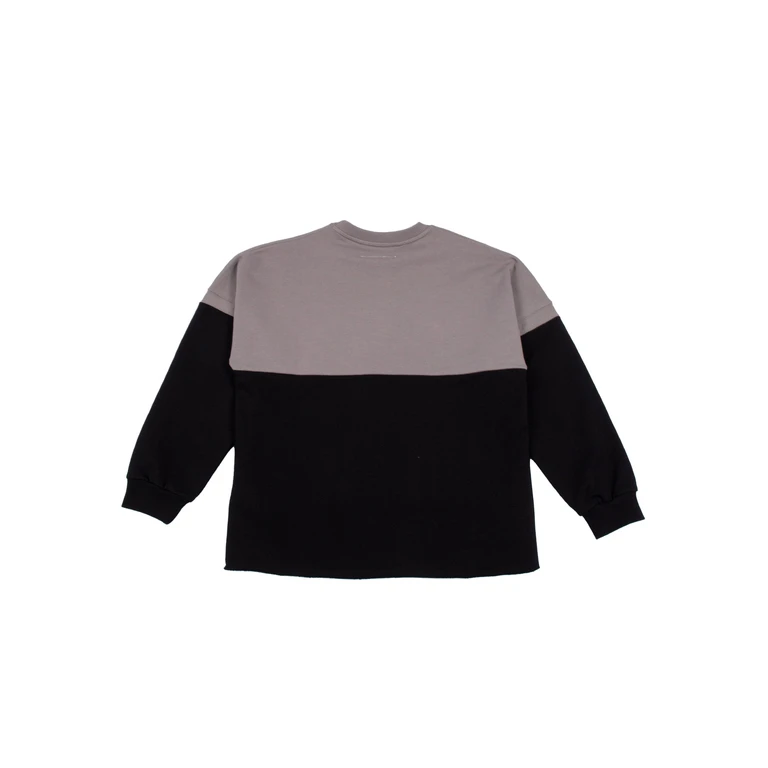 Mm6 Maison Margiela Kids Sweaters Grey Cotton Rib Elastane Crewneck - Kids