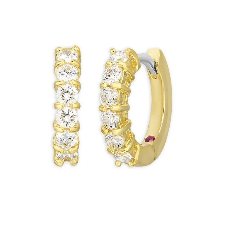Roberto Coin 18K Yellow Gold Perfect Diamond Hoop Earrings