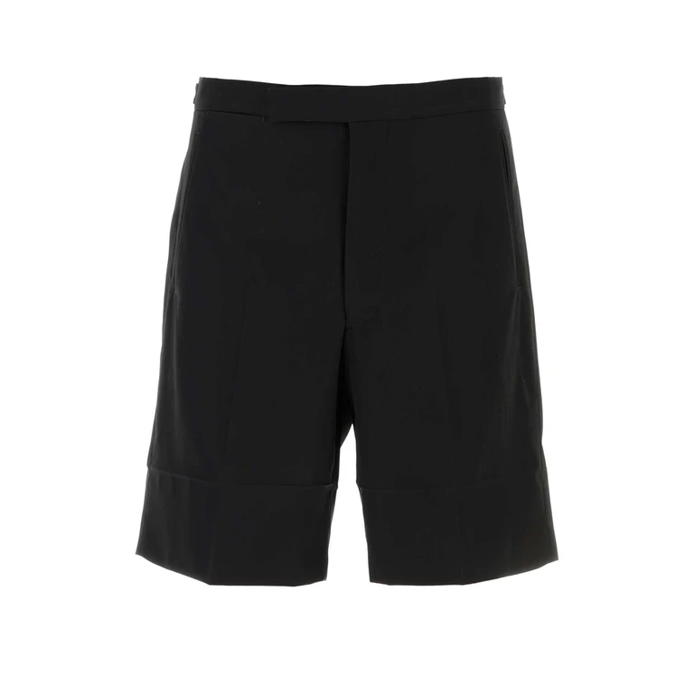 Prada Black Cotton Bermuda Shorts Nero Exterior - Men