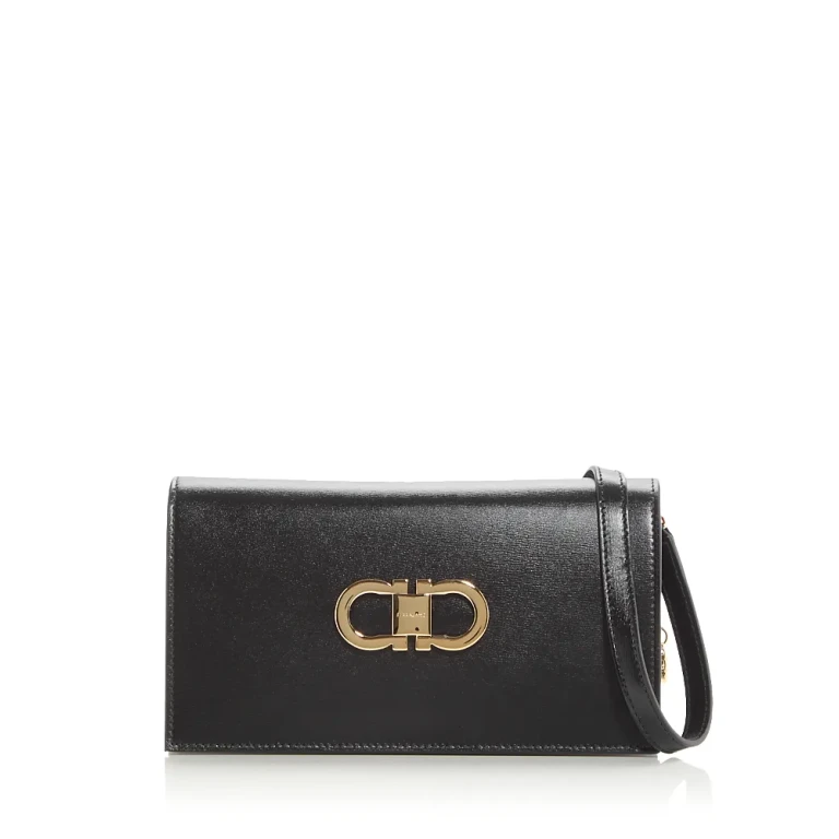 Ferragamo Double Gancio Leather Shoulder Bag