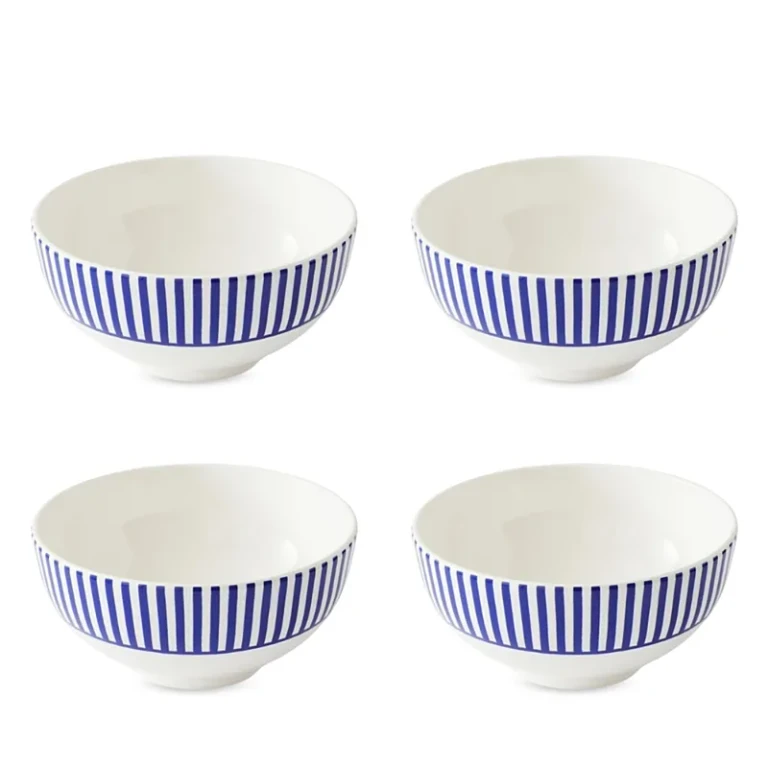 Spode Blue Italian Steccato Rimless Bowls, Set of 4