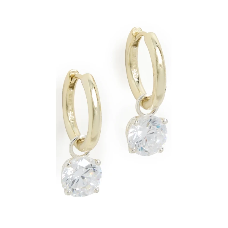 SHASHI Roux Huggie Earrings Gold One Size