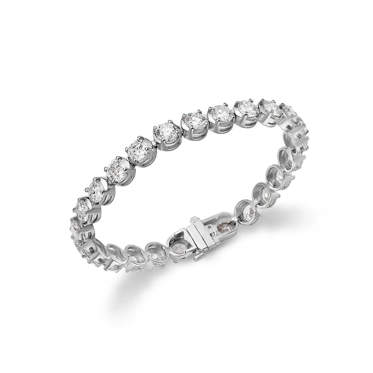 Certified Lab Grown Diamond Tennis Bracelet in 18K White Gold, 15.0 tcw