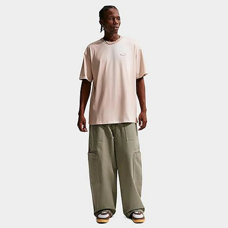 Nike Men's Sportswear Premium Essentials Washed Patch T-Shirt in Cream II Size: XS