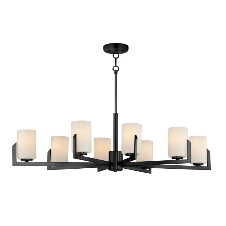 Black Eight Light Chandelier from the Dart Collection