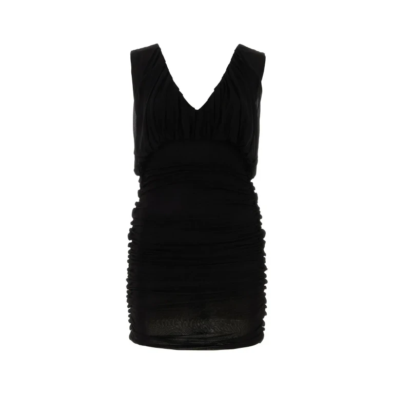 Robe sans manches drapée Saint Laurent