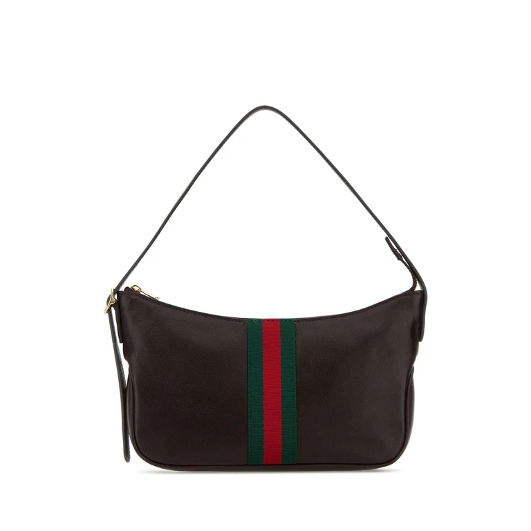 Gucci Dark Brown Leather Small Lunetta Shoulder Bag Joybrownvrv Borse A Mano - Men