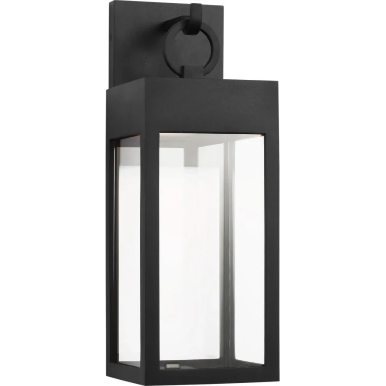 Textured Black Textured Black LED Wall Lantern from the Sesha Collection