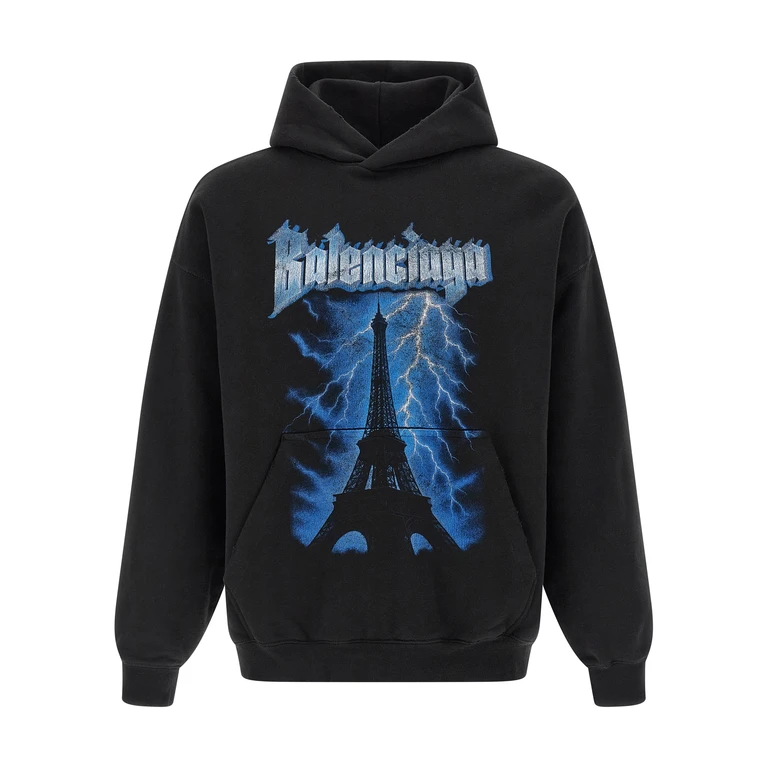Black Cotton Sweatshirt Clothing - Men