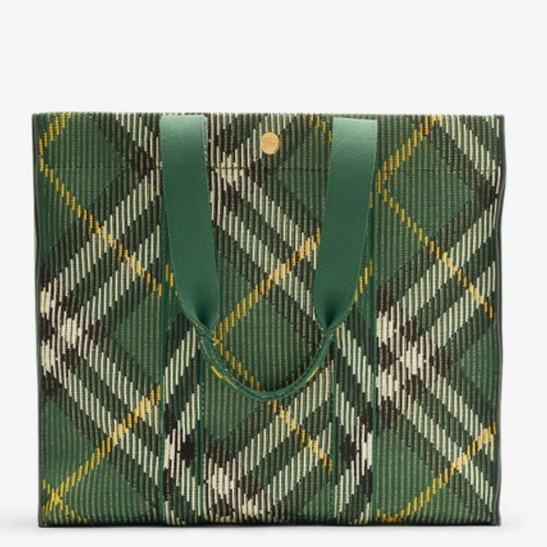 Burberry Medium Check Knitted Tote