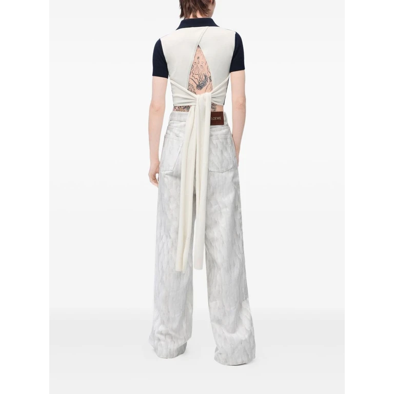 Loewe T-shirts and Polos Blue Wool Cashmere Polyamide - Women