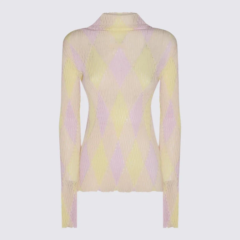 Burberry White And Cream Cotton Knitwear