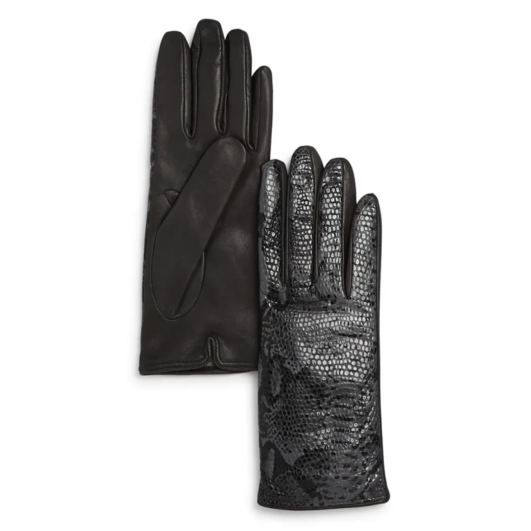 Python Printed Leather Gloves - Exclusive