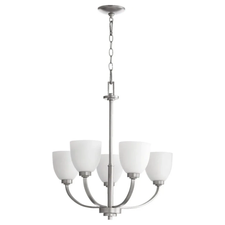 Quorum Reyes 5-Light 24" Transitional Chandelier in Classic Nickel