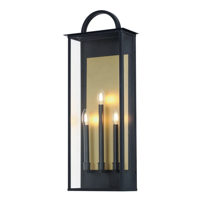 Black Three Light Outdoor Wall Sconce from the Manchester Collection