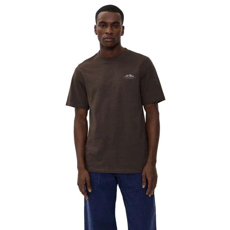 Les Deux Ben Globe T Shirt Turkish Coffee Brown S