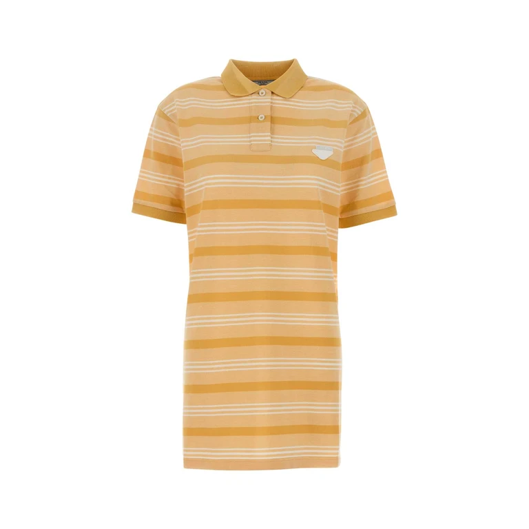Prada Embroidered Piquet Polo Dress Ginestra Exterior: Cotton Abiti - Women
