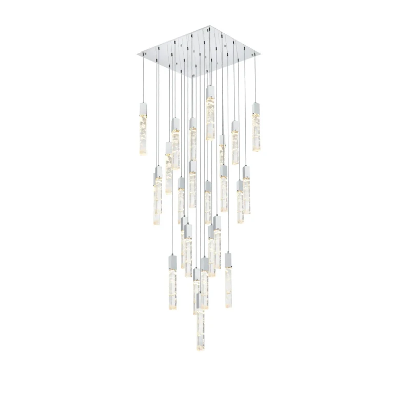 Chrome And Clear 25 Light Chandelier from the Aurora Collection