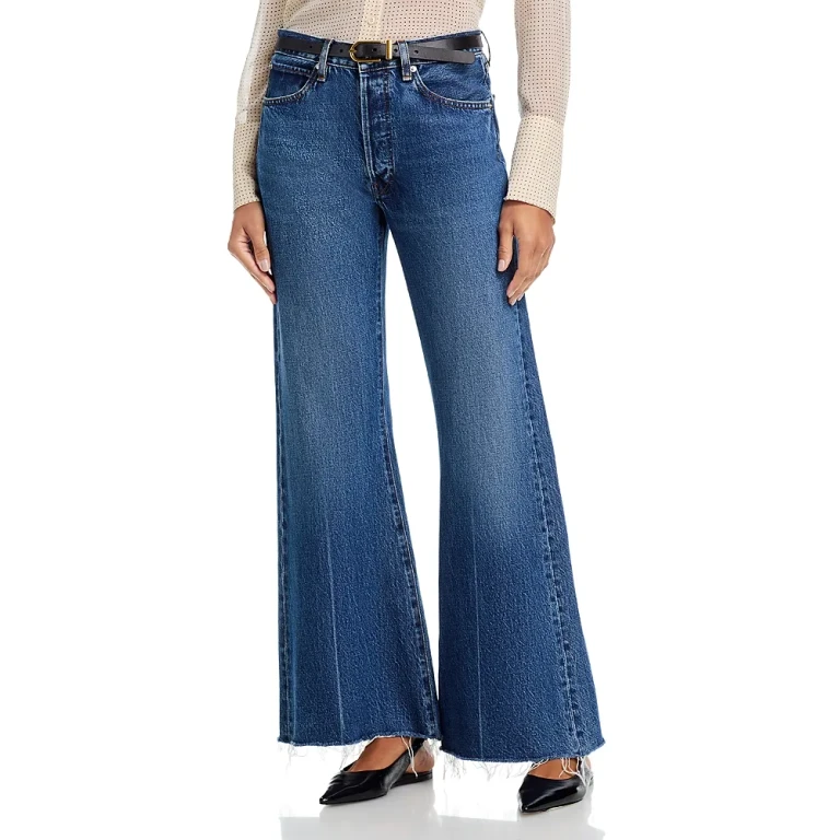 Frame The Lax High Rise Flare Jeans in Wisp Raw Fray