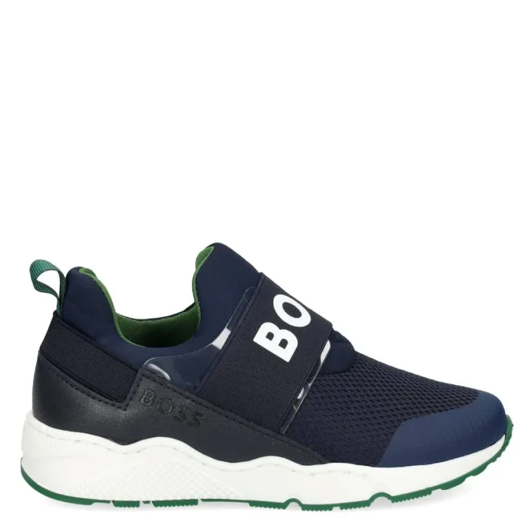Hugo Boss Kids Branded Elastic Strap Trainers