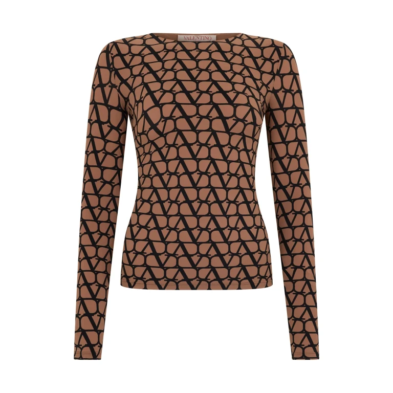 Valentino Garavani Elegant Long-sleeve Brown Versatile Shirt