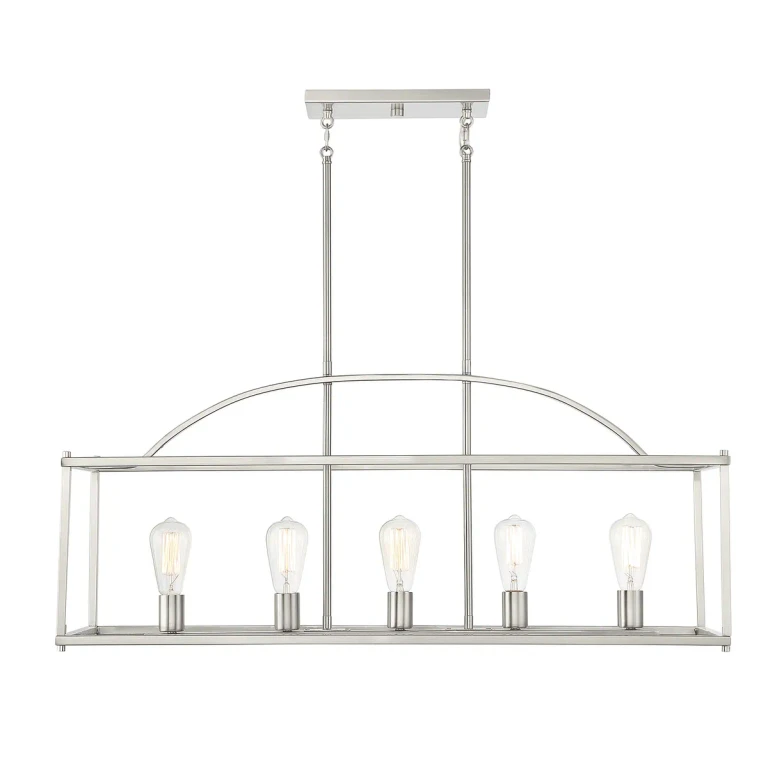 Savoy House Palladian 5-Light Linear Chandelier in Satin Nickel - 1-190-5-SN