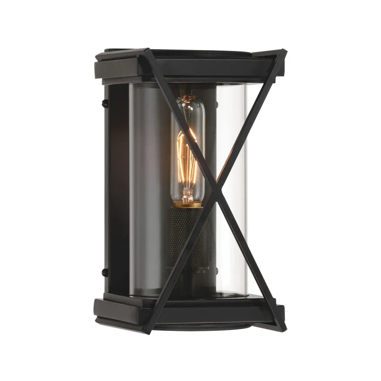 Dark Matte Black Outdoor Wall Sconce from the Rockhill Collection