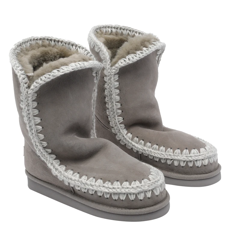Mou Boots Grey Suede Leather/rubber Sole - Women