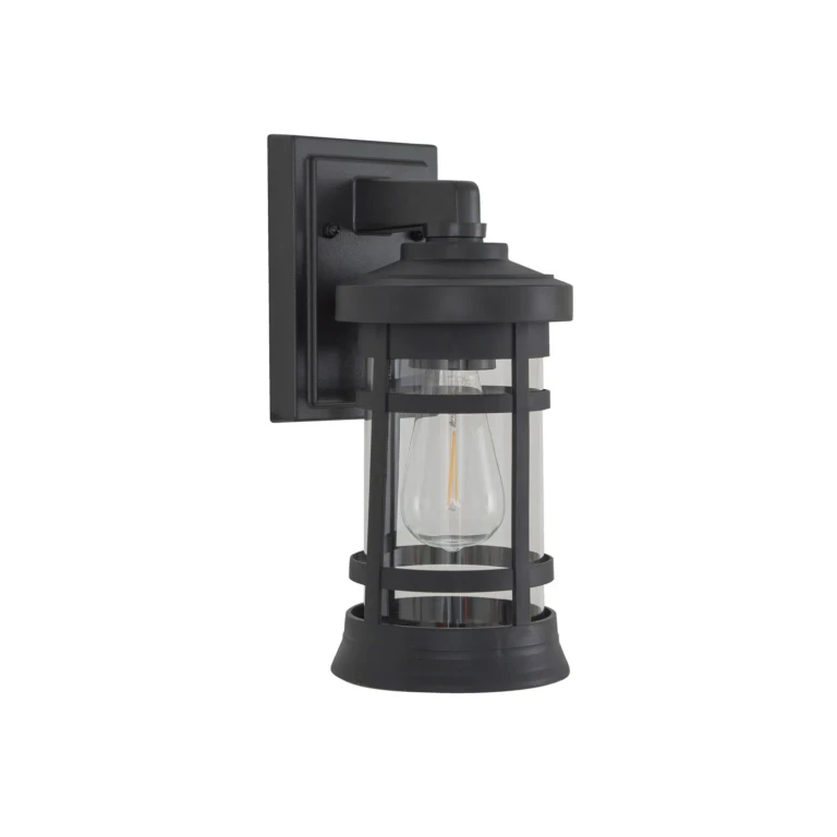Textured Black One Light Outdoor Lantern from the Resilience Lanterns Collection