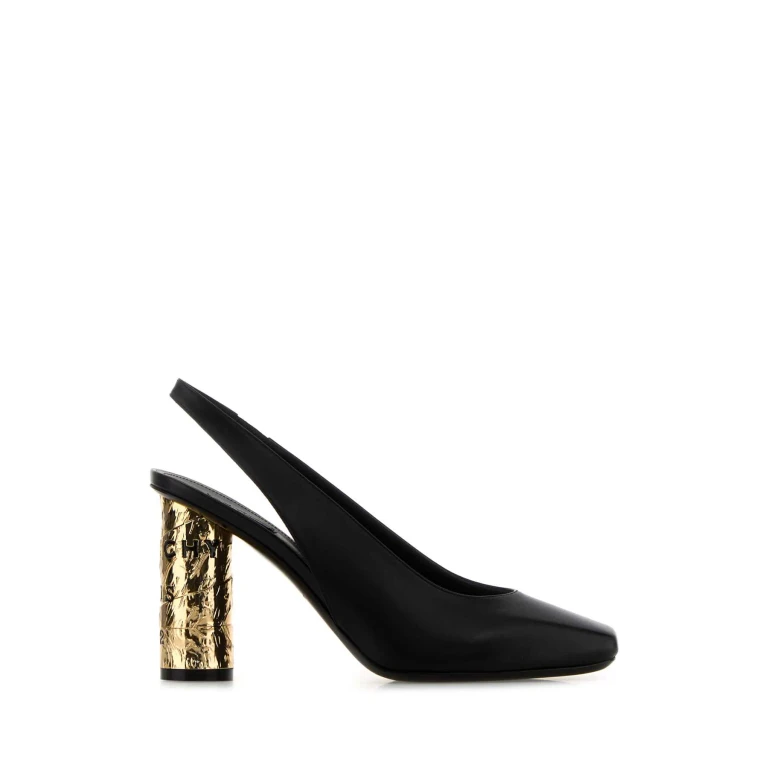 Givenchy Black Leather Tape Pumps