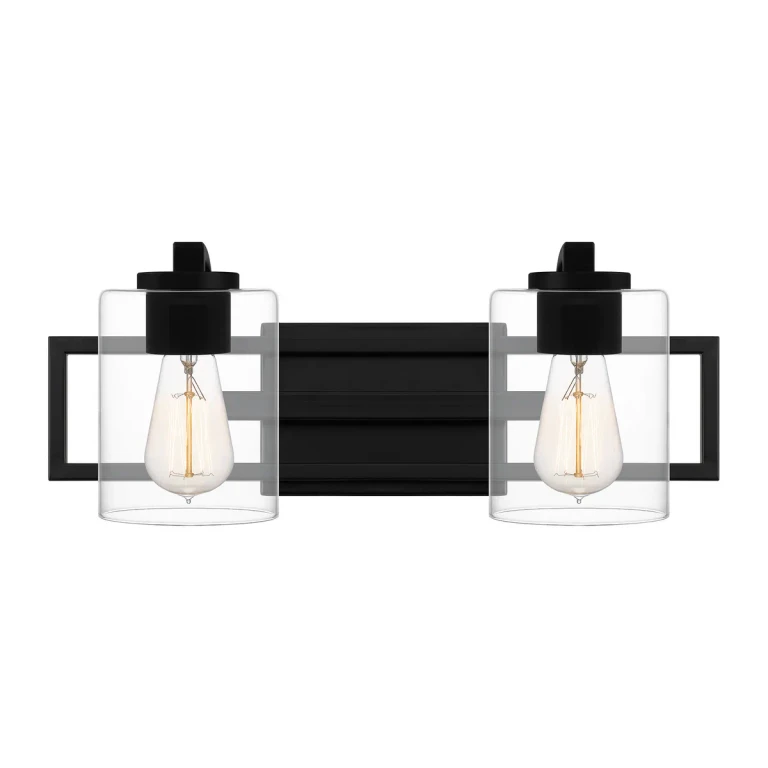Matte Black Two Light Bath from the Lansdowne Collection
