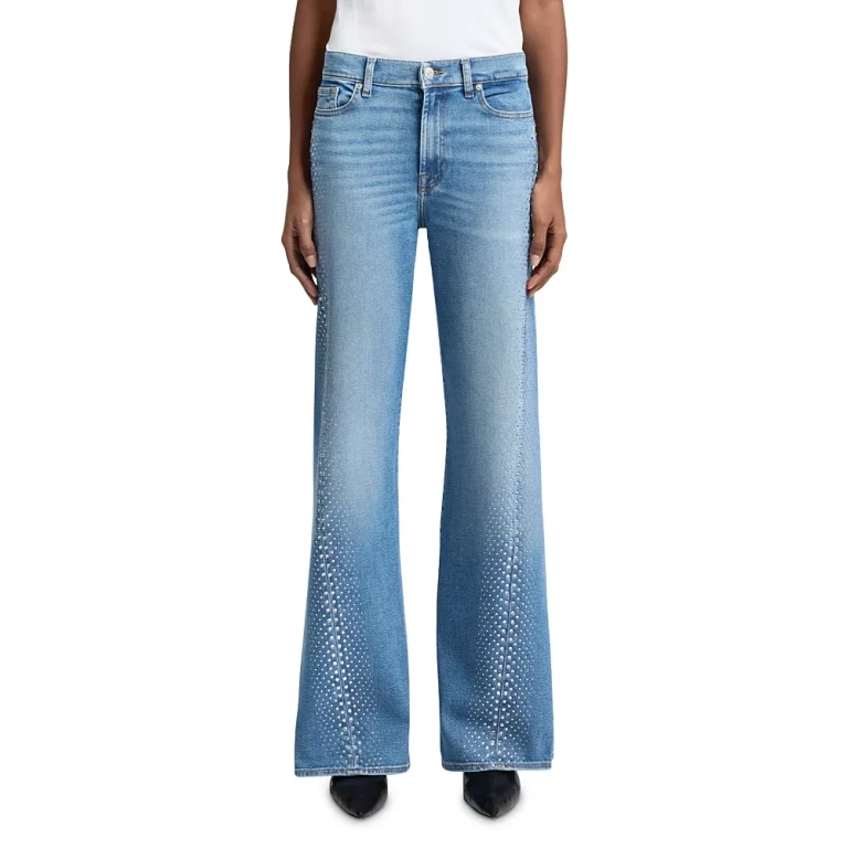7 For All Mankind Twisted Lotta Embellished Flare Leg Jeans in Love Soul