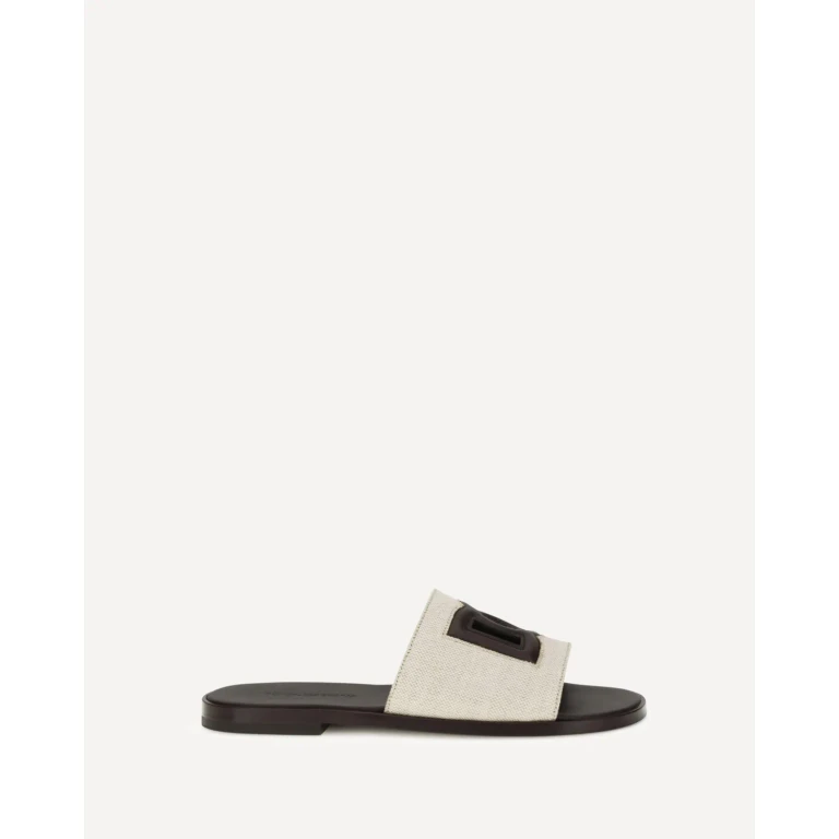 Sandálias slide de lona Dolce & Gabbana para homem, tamanho 41