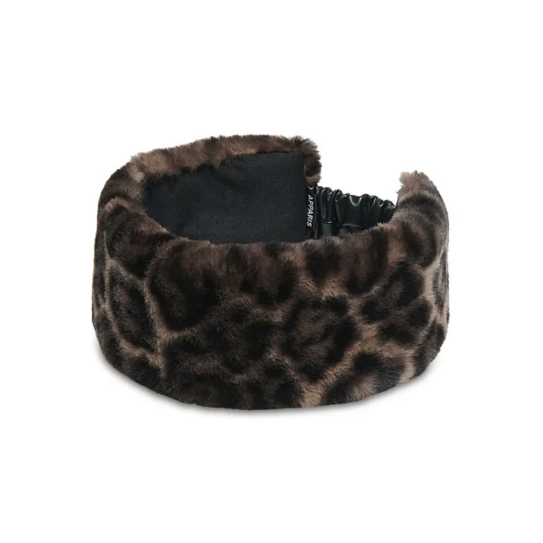 Apparis Eleni Leopard Print Faux Fur Headband