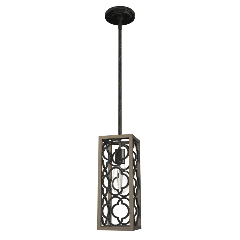 Hunter Gablecrest 1-Light Mini Pendant in French Oak