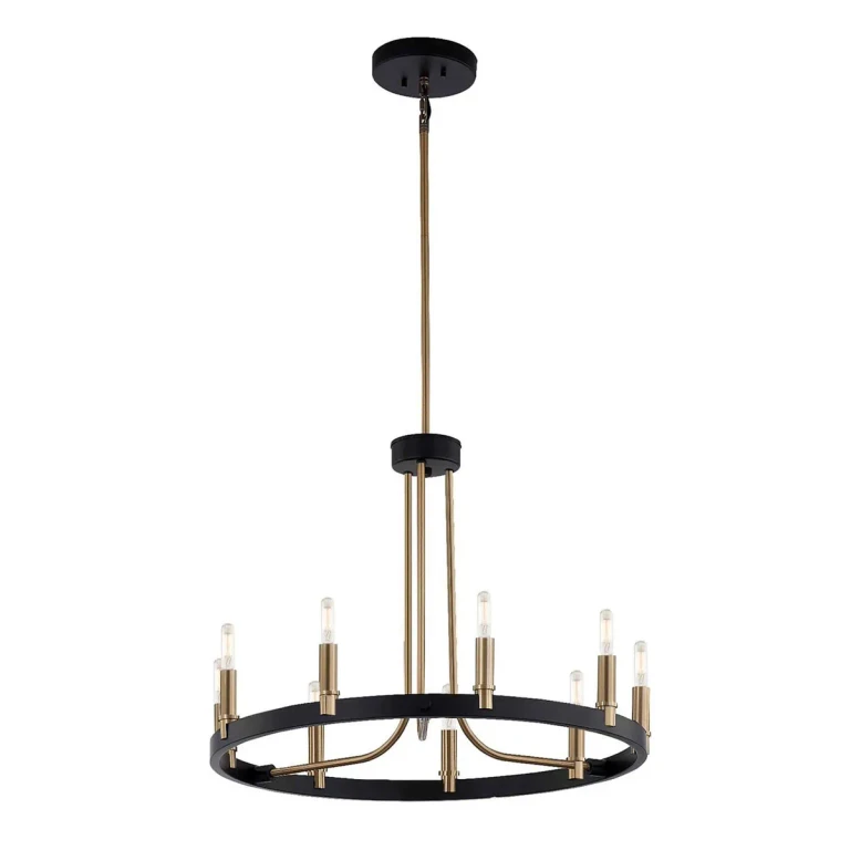 Matte Black Brass Chandelier from the Clayton Collection