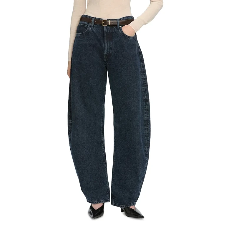 Frame The Bubble High Rise Barrel Leg Jeans in Dorado