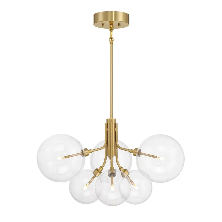 Chandelier in Natural Brass