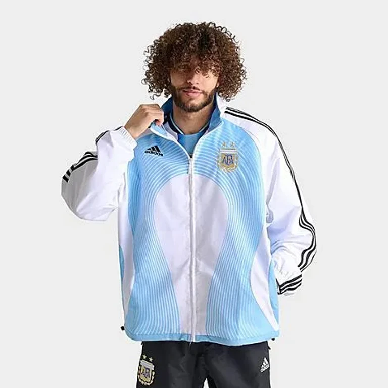 adidas Men's Argentina Home 2006 Soccer Track Top in White/Light Blue Size: Small