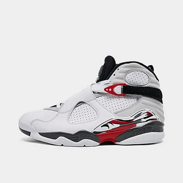 Jordan Men's Air Retro 8 Basketball Shoes in White/Black/True Red Size: 7.0