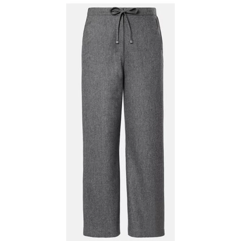 S Max Mara Trousers Grey Lana Vergine - Women