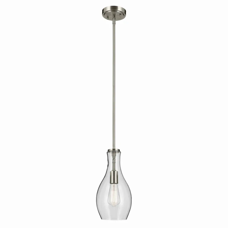 Brushed Nickel Pendant from the Everly Collection